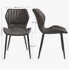 414XiNsyKpS._AC_.jpg SONGMICS Lot de 2 Chaises de Salle à Manger, Fauteuils de Cuisine, Sièges Rembourré, en PU Résistant à l'Eau et Facile à Nettoyer, Effet Vintage, Charge 110 kg, Salon, Gris LDC074G01
