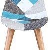BenyLed Lot de 8 Chaises de Salle à Manger Chaises Patchwork Colorées avec Pieds en Bois Chaise Longue Scandinave (Bleu-8pcs)