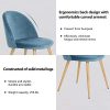 Herbalady Un ensemble de chaises de salle à manger en velours au design simple et élégant, qui peut parfaitement correspondre à votre salle à manger, salon ou chambre à coucher (bleu, 2)