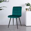 DUHOME Chaise Salle à Manger en Tissu (Velours) sélection de Couleur Chaise rembourrée Design Retro avec Pieds en métal 8043B, Couleur:Vert Bleu, matière:Velours