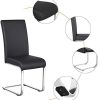 Yaheetech Lot de 6 Chaises de Salle à Manger en Simili cuir Capacité 135 kg Hauteur Assise Rembourré 50cm Noir