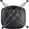 Lot de 4 chaises de salle à manger modernes de style européen avec pieds en bois et peinture respectueuse de l'environnement, noir, blanc (noir)
