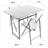 Versa Andrea Set de Table et Deux chaises pour Cuisine, terrasse, Jardin, Balcon ou Salle à Manger, Table et chaises, Dimensions (H x l x L) 80 x 70 x 100 cm, Métal et PVC, Couleur Blanc