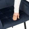 4178VpULWMS._AC_.jpg BlueOcean Furniture Lot de 2 chaises de salle à manger rembourrée en velours avec accoudoirs, dossier et pieds en métal