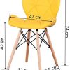 EDLMH Lot de 4 chaises de salle à manger au design moderne et ergonomique avec pieds en bois de hêtre naturel pour salle à manger, bureau, salon, cuisine (4, jaune polyuréthane)