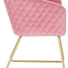 WOLTU 1 Chaise de Salle à Manger Chaise de Cuisine Chaise Salon en Velours,Fauteuil Chaise Pieds en métal doré,Rose BH271rs-1