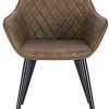 WOLTU BH251dbr-1,1 Chaise de Salle à Manger Moderne Chaise de Cuisine en Similicuir et métal,Brun Foncé