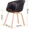 4191TgOhvTL._AC_.jpg Chaise de salle à manger nordique rétro avec dossier simple - Noir - 4