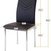 419EqHBy13L._AC_.jpg Albatros Verona Lot de 4 chaises, Noir, Pieds Chrome, SGS Tested