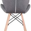 Lot de 4 chaises de salle à manger de style rétro en tissu de lin avec dossier doux et assise rembourrée