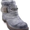Angkorly - Chaussure Mode Bottine Motard Couverte Femme Boucle lanière tressé Talon Bloc 3.5 CM - Intérieur Légèrement Fourrée