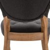 419sZ8QcxDL._AC_.jpg CLP Chaise De Salle A Manger Elysa en Tissu I Chaise avec Assise Et Dossier rembourrés I Style Chesterfield I Piètement en Bois De Caoutchouc, Couleur:Gris foncé, Couleur du Cadre:Antique Clair