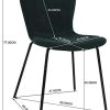 MEUBLE COSY Lot de 4 chaises de Salle à Manger Scandinave Fauteuil Salon en Velours Pied Métal, Vert, 53,5x46,7x77cm
