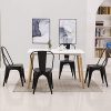 Lot de 4 Chaise de Salle à Manger rétro, Chaise de Style Industriel, Chaise de Restaurant Chaise Bistro (Noir-4 chaises)
