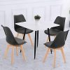 Futurefurniture.® Lot de 4 chaises de salle à manger avec pieds en bois de hêtre massif Noir
