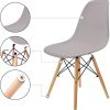 Ensemble de 4 chaises de salle à manger scandinaves Chaise de salon de mode pieds en bois de hêtre massif Chaise confortable adaptée à la chambre et au salon café chaises salle manger (Gris)