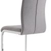 IDIMEX Lot de 4 chaises de Salle à Manger Chloe avec Assise capitonnée et piétement chromé, revêtement en Tissu Gris