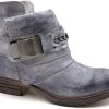 Angkorly - Chaussure Mode Bottine Motard Couverte Femme Boucle lanière tressé Talon Bloc 3.5 CM - Intérieur Légèrement Fourrée