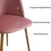 FATI Chaise de Salle à Manger Chaise de Bureau Fauteuils en Velours, Pieds en Métal (Rose, 1)