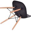 WV LeisureMaster Lot de 6 chaises de salle à manger en ABS avec pieds en bois (noir, 6)