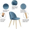 Herbalady Un ensemble de chaises de salle à manger en velours au design simple et élégant, qui peut parfaitement correspondre à votre salle à manger, salon ou chambre à coucher (bleu, 2)