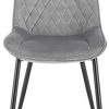 WOLTU Lot de 6 Chaises de Salle à Manger Chaises de Repas rembourrée en Velours piétement en métal,Chaise de Salon Gris Clair BH209hgr-6