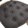 41EYqZ1XJjL._AC_.jpg CLP Chaise De Salle A Manger Elysa en Tissu I Chaise avec Assise Et Dossier rembourrés I Style Chesterfield I Piètement en Bois De Caoutchouc, Couleur:Gris foncé, Couleur du Cadre:Antique Clair