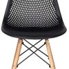 BenyLed Lot de 4 Chaises en Plastique Creuses Simples et Modernes, Chaise de Loisirs à la Maison, Chaises de Salle à Manger Minimalistes Modernes (Noir)