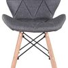 Lot de 4 chaises de salle à manger de style rétro en tissu de lin avec dossier doux et assise rembourrée
