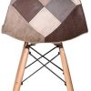EGOONM Lot de 6 Chaise de Salle à Manger Multicolor Patchwork,Chaises en Tissu de Lin Loisirs Salon,Chaises avec Dossier à Coussin Souple (Marron-6)