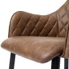 SONGMICS Lot de 2 Chaise de Salle à Manger, Fauteuil, Siège Moderne rembourrée, avec Dossier, revêtement en PU Vintage, Charge 110 kg, pour Salle à Manger, Marron LDC085K02