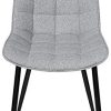 WOLTU 6 X Chaise de Salle à Manger Chaise Design Moderne Assise en Lin Bien rembourrée Cadre en métal,Gris Clair BH206hgr-6