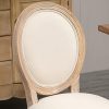 41IDODGVgTL._AC_.jpg HOMCOM Lot de 2 chaises de Salle à Manger - Chaise de Salon médaillon Style Louis XVI - Bois Massif sculpté, patiné - Aspect Lin Beige