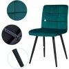 DUHOME Chaise Salle à Manger en Tissu (Velours) sélection de Couleur Chaise rembourrée Design Retro avec Pieds en métal 8043B, Couleur:Vert Bleu, matière:Velours