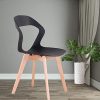 Herbalady Un lot de 4 ou 6 chaises, design simple avec dossier ouvert. Utilisé dans la salle à manger, le salon, la chambre, etc. 2 styles et plusieurs couleurs sont disponibles. (noir, 6)