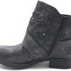 Angkorly - Chaussure Mode Bottine Motard Effet Vieilli Couverte Femme clouté tressé Boucle Talon Bloc 3.5 CM