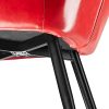 TecTake 800877 Lot de 2 Chaises de Salle à Manger en Simili Cuir Scandinave Pieds en Acier Noirs Élégant avec Accoudoirs – Diverses Couleurs (Rouge)