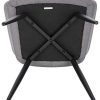 EUGAD Lot de 6 Chaises Salle à Manger Design Rétro Assise en Lin Pieds en Métal Gris Clair Chaises de Cuisine 0641BY-6