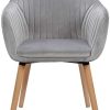 WOLTU 6 X Chaises de Salle à Manger Chaise de Cuisine Gris Clair,Chaises de Chambre Chaise de réunion en Velours et Bois Massif BH95hgr-6