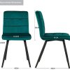DUHOME Chaise Salle à Manger en Tissu (Velours) sélection de Couleur Chaise rembourrée Design Retro avec Pieds en métal 8043B, Couleur:Vert Bleu, matière:Velours