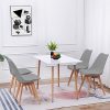 H.J WeDoo Chaises Salle à Manger Lot de 8 Chaises Scandinaves, Chaise Design Rembourrée Chaises de Cuisine, Pieds en Bois de Hêtre Massif, Gris