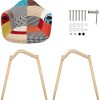 VADIM Lot de 2 chaises de Salle à Manger en Patchwork, chaises de Salon, fauteuils Multicolores avec Dossier en Lin, Tissu et Bois, Style Pieds en métal, Multicolore