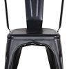 Lot de 4 Chaise de Salle à Manger rétro, Chaise de Style Industriel, Chaise de Restaurant Chaise Bistro (Noir-4 chaises)