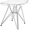 Lot de 4 Ghost Chaises en Polycarbonate, Acier pour Salle à Manger, Salon, Bureau, 40 x 46 x 86 cm, Transparent