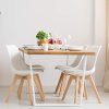 VADIM Chaise Blanche Scandinave Lot de 4, Chaises Salle a Manger avec Pieds en Bois Massif pour Salon, Salle à Manger, Cuisine,Bureau