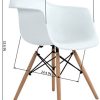 DORAFAIR Lot de 4 Chaises de Salle à Manger,Chaise de Salon,Pieds en Hêtre,pour Salon,Cuisine,Blanc