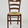 Tommychairs - Set 4 chaises Savoie pour Cuisine, Bar et Salle à Manger, Robuste Structure en Bois de hêtre peindré en Couleur Noyer et Assise en Paille