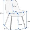 Lestarain Lot de 2 Chaises de Salle à Manger avec Dossier Chaise de Cuisine Rétro Chaise de Salon Assise en Velours et Pieds en Métal,Noir