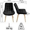 41PllXlNGlL._AC_.jpg Miadomodo® Chaise de Salle à Manger en Velours - Lot de 2, 4, 6, 8, Pieds en Bois Hêtre, Style Rétro, Couleurs au Choix - Chaise Scandinave pour Salon, Chambre, Cuisine, Bureau (Lot de 8, Noir)