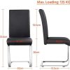 Yaheetech Lot de 6 Chaises de Salle à Manger en Simili cuir Capacité 135 kg Hauteur Assise Rembourré 50cm Noir